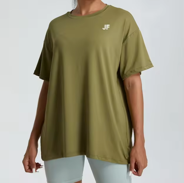JogFit: "Flow" Oversized Performance Tee - Olive
