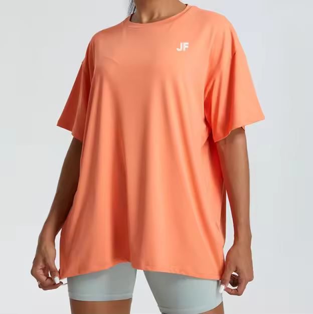 JogFit: "Flow" Oversized Performance Tee - Orange