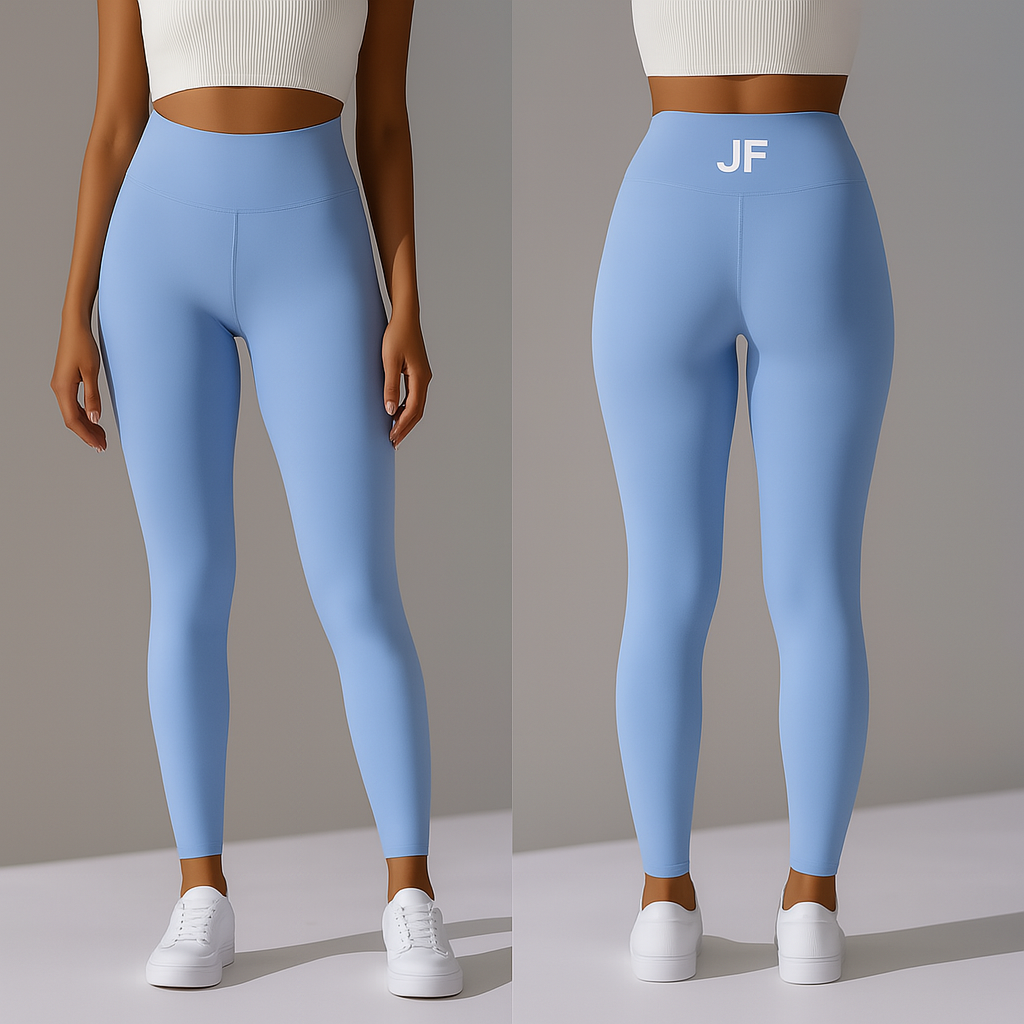 JogFit: "Finish Line" Performance Leggings - Light Blue