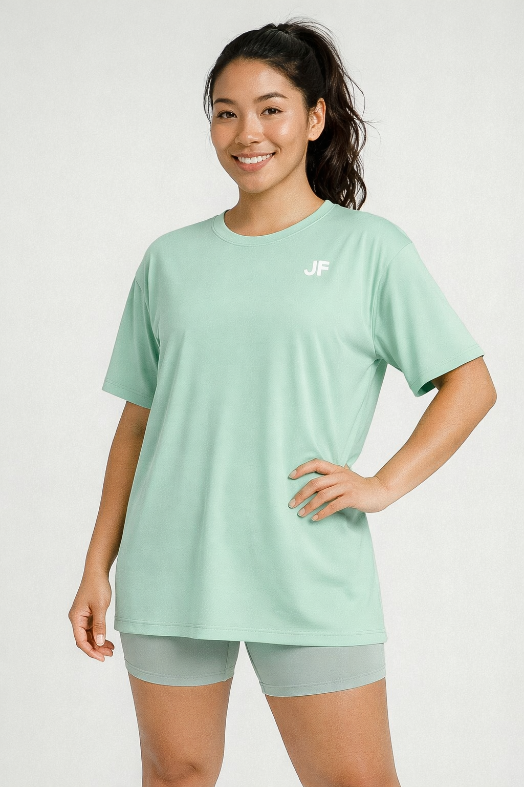 JogFit: "Flow" Oversized Performance Tee - Powder Blue